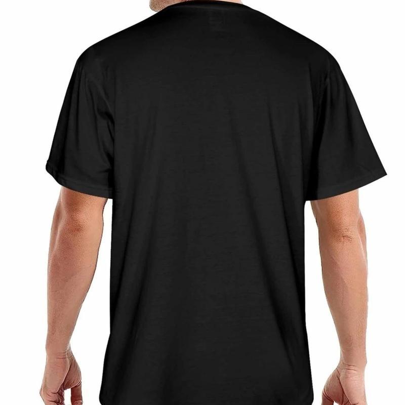 Black Cotton Crew Neck Short Sleeve - Slogan Style
