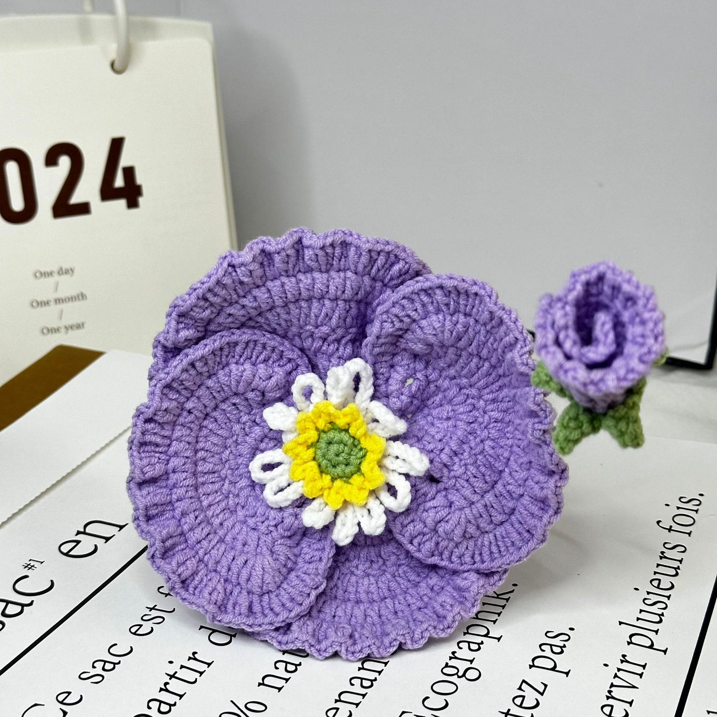 Handmade Crochet Skirt-Edge Poppy Flowers