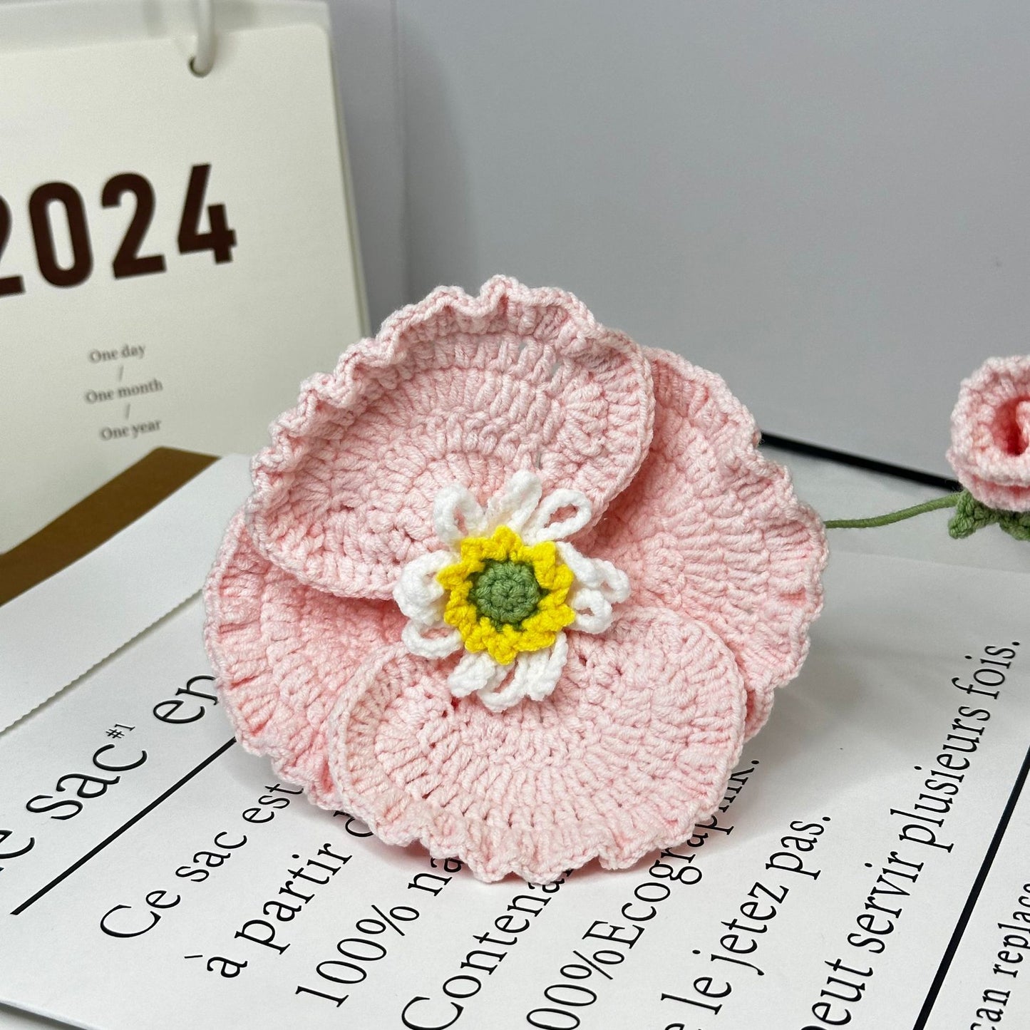 Handmade Crochet Skirt-Edge Poppy Flowers