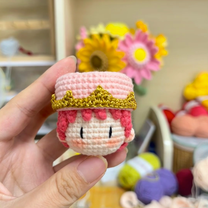 Handmade Crochet G-Dragon Pink Chanel-Inspired Keychain