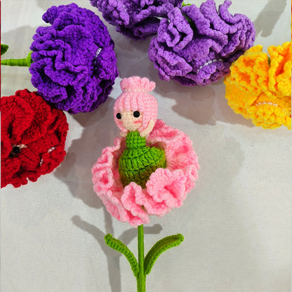 Handcrafted Crochet Carnation Flower Bouquet – Home Decor & Gift for Moms, Teachers, and Friends