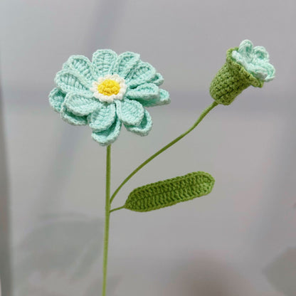 Handmade Crochet Zinnia Flower Bouquet – Knitted Yarn Blooms for Gifts & Home Decor