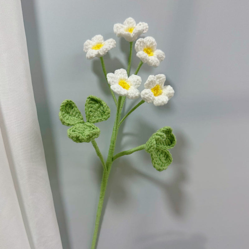 Handmade Crochet Oxalis Bouquet – Knitted Yarn Flowers for Home Decor & Gifts