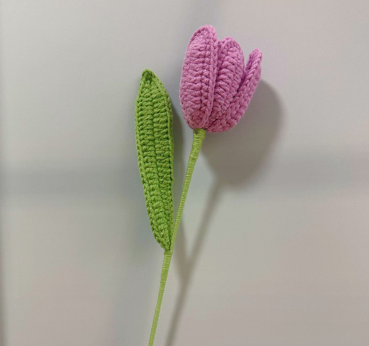 Handmade Crochet Petal Tulip Bouquet – Knitted Yarn Potted Flowers for Home Decor & Gifts