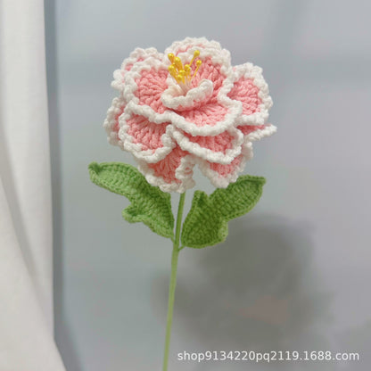 Handmade Crochet Peony Bouquet – Creative Knitted Yarn Flowers for Gifts & Home Decor