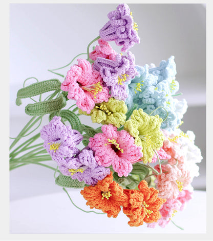 Handmade Crochet Daffodil Bouquet – Multi-Stem Knitted Yarn Flowers for Home Decor & Gifts