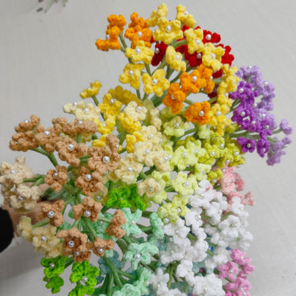 Handmade Crochet Baby’s Breath Bouquet – Knitted Yarn Floral Filler for Gifts & Home Decor