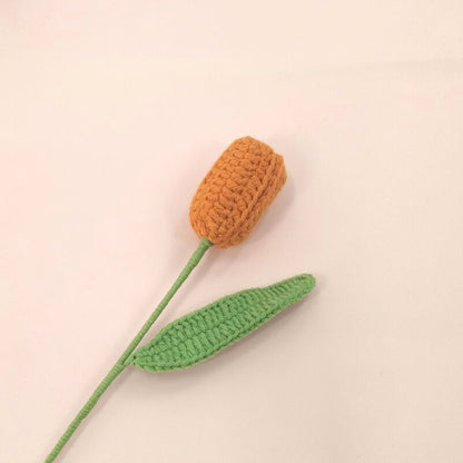 Handmade Crochet Tulip Flowers – Knitted Yarn Artificial Blooms for Home Decor & Gifts