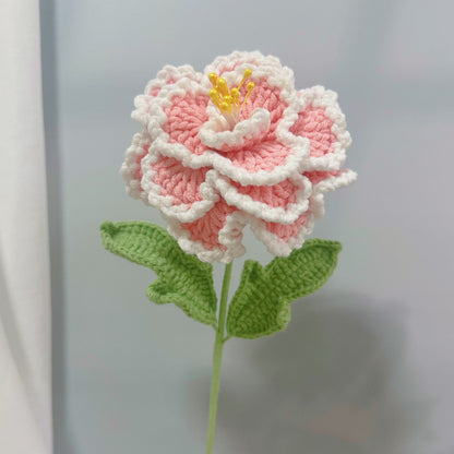 Handmade Crochet Peony Bouquet – Creative Knitted Yarn Flowers for Gifts & Home Decor