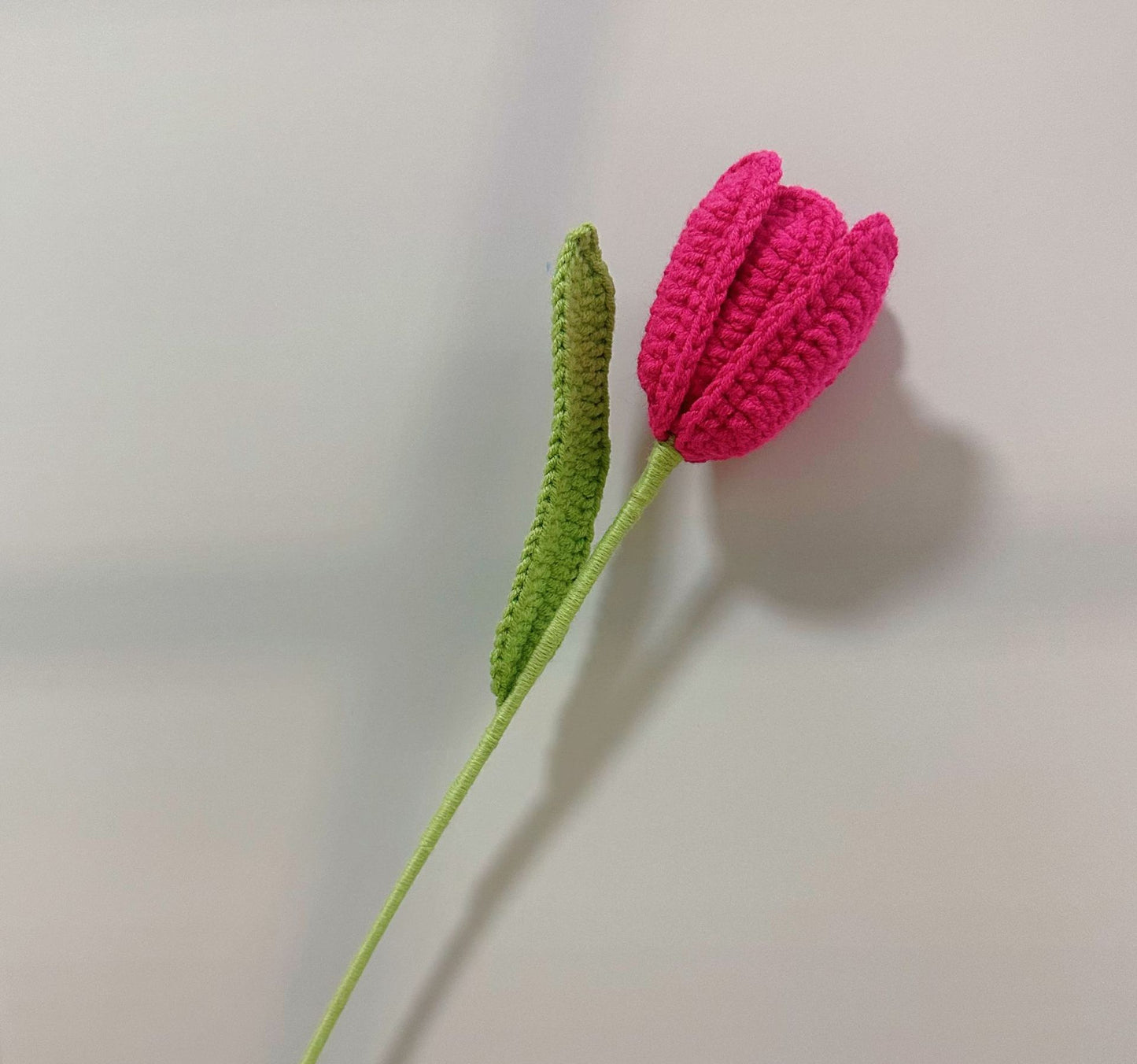 Handmade Crochet Petal Tulip Bouquet – Knitted Yarn Potted Flowers for Home Decor & Gifts