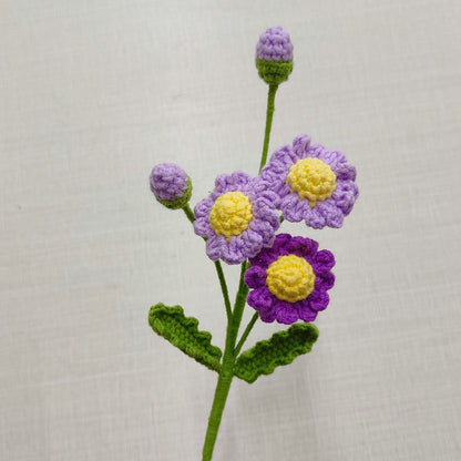 Handmade Crochet Daisy Bouquet – Multi-Stem Knitted Yarn Flowers for Gifts & Home Decor