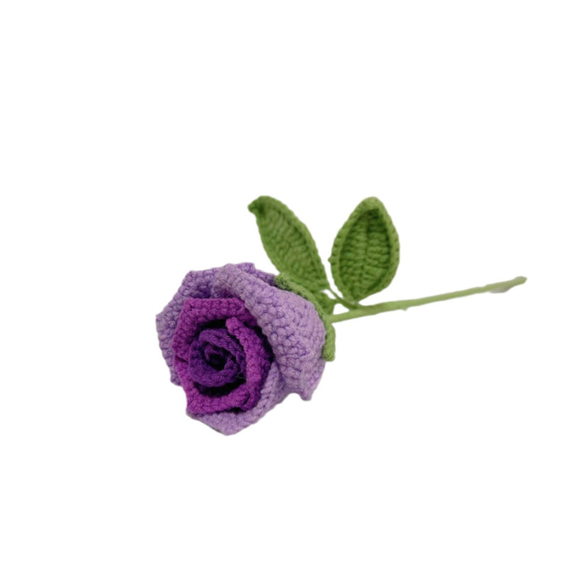 Handmade Crochet Rose in Wine Glass – Elegant Yarn Flower for Gifts & Home Decor