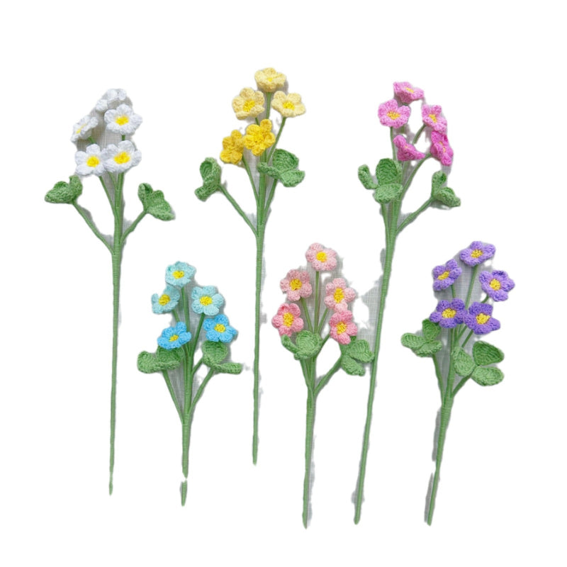 Handmade Crochet Oxalis Bouquet – Knitted Yarn Flowers for Home Decor & Gifts