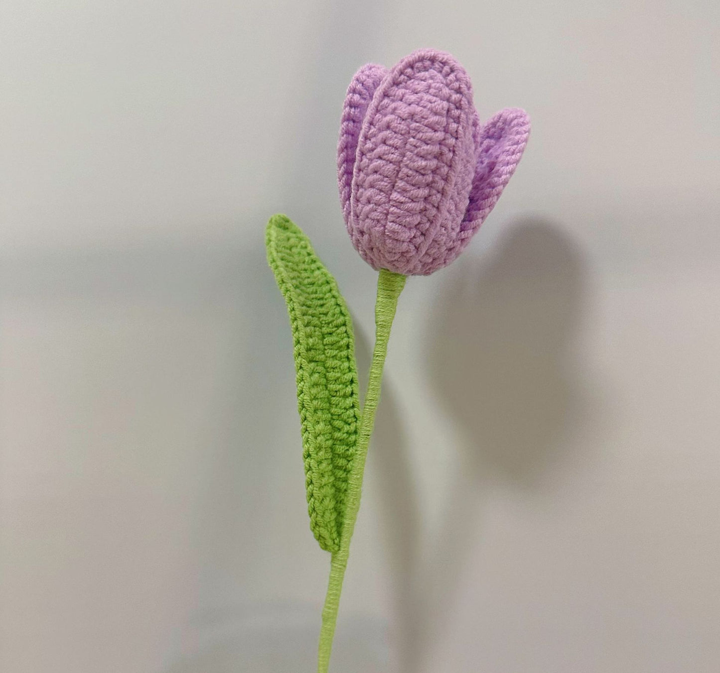 Handmade Crochet Petal Tulip Bouquet – Knitted Yarn Potted Flowers for Home Decor & Gifts