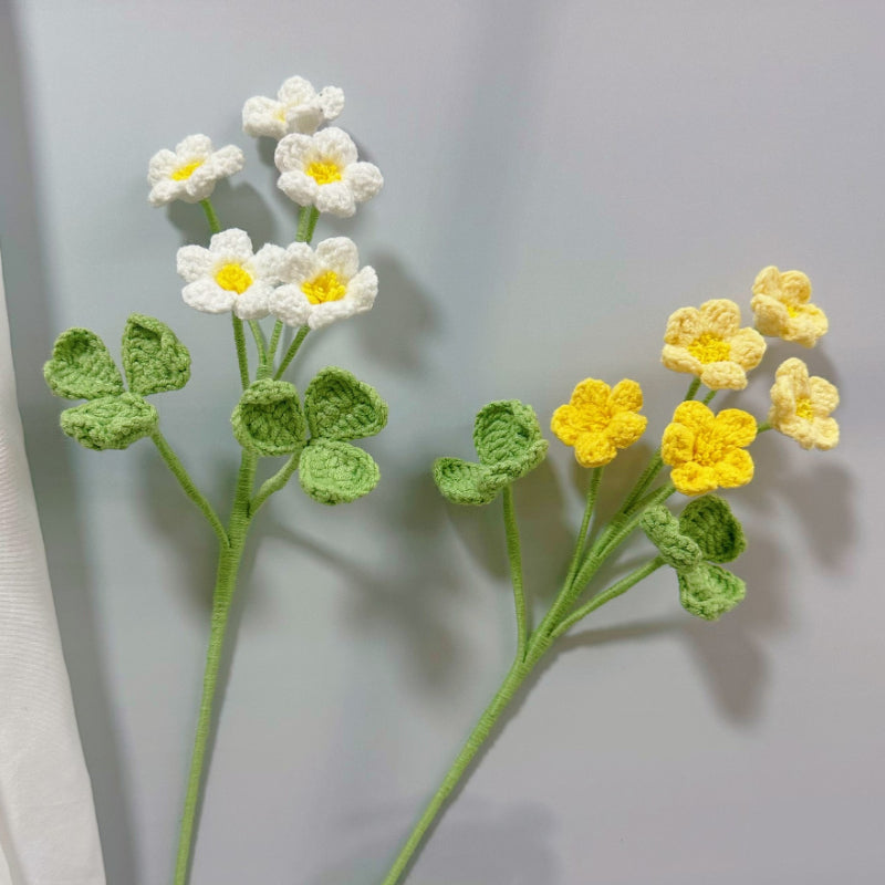 Handmade Crochet Oxalis Bouquet – Knitted Yarn Flowers for Home Decor & Gifts