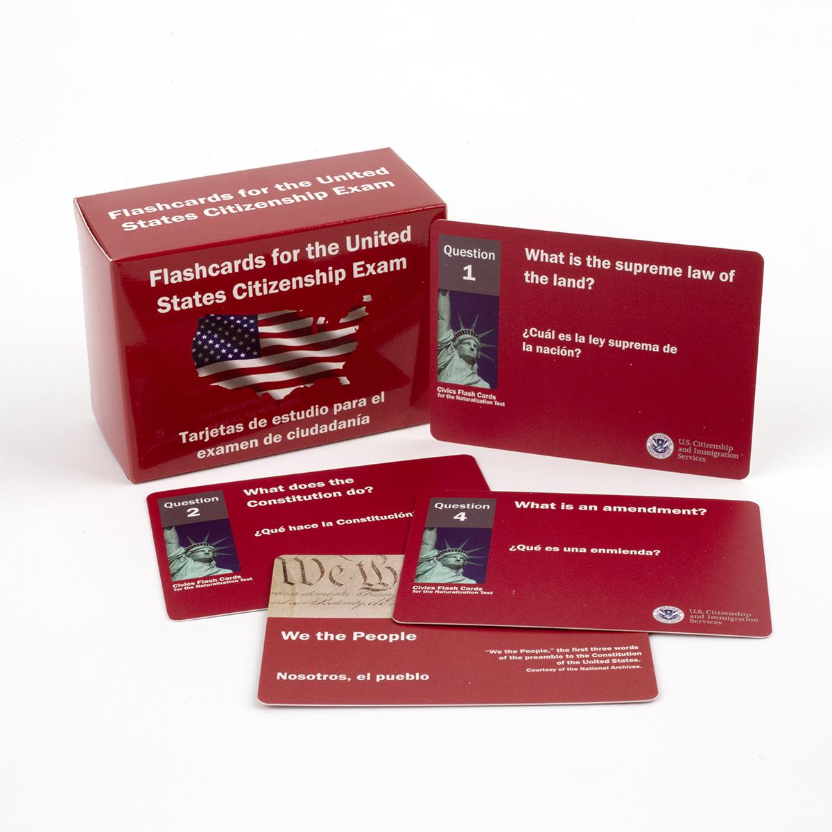 U.S. Citizenship Test Flash Cards (English/Spanish)