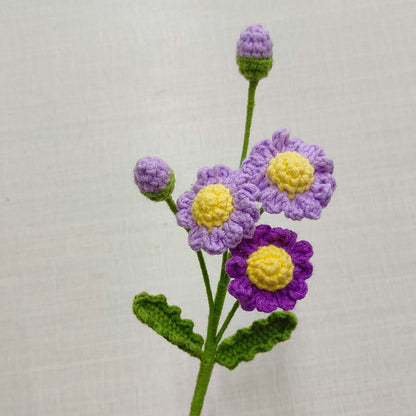 Handmade Crochet Daisy Bouquet – Multi-Stem Knitted Yarn Flowers for Gifts & Home Decor