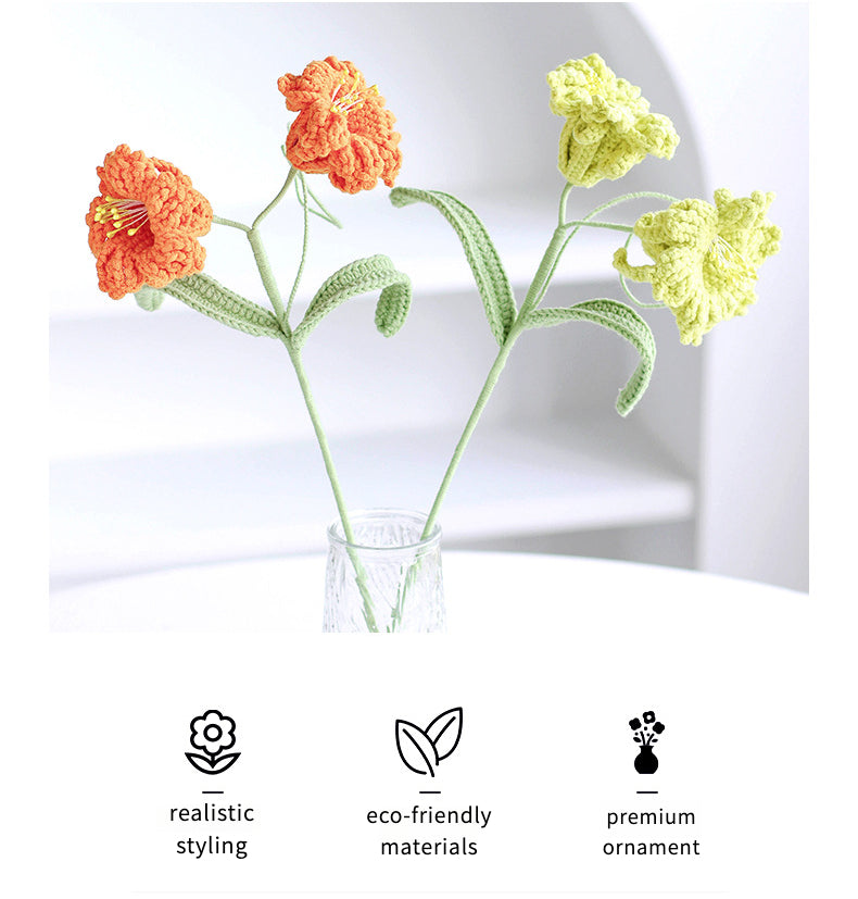 Handmade Crochet Daffodil Bouquet – Multi-Stem Knitted Yarn Flowers for Home Decor & Gifts