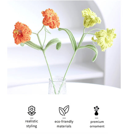 Handmade Crochet Daffodil Bouquet – Multi-Stem Knitted Yarn Flowers for Home Decor & Gifts