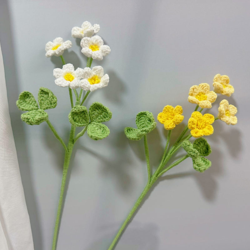 Handmade Crochet Oxalis Bouquet – Knitted Yarn Flowers for Home Decor & Gifts