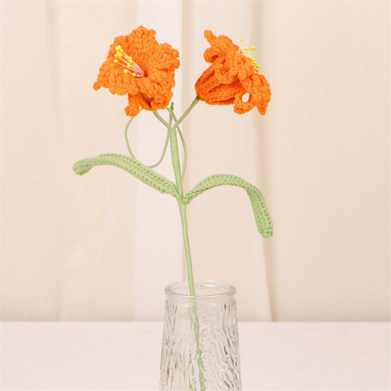 Handmade Crochet Daffodil Bouquet – Multi-Stem Knitted Yarn Flowers for Home Decor & Gifts
