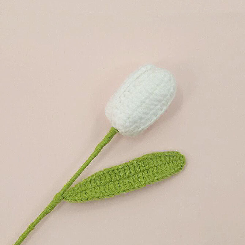 Handmade Crochet Tulip Flowers – Knitted Yarn Artificial Blooms for Home Decor & Gifts