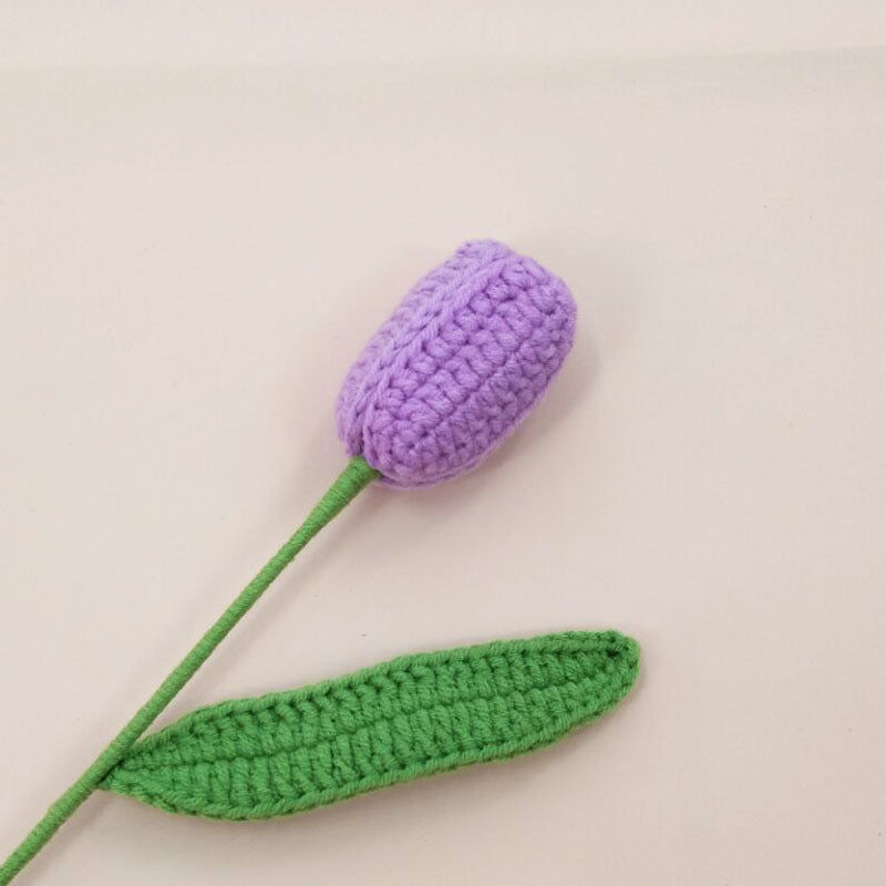 Handmade Crochet Tulip Flowers – Knitted Yarn Artificial Blooms for Home Decor & Gifts