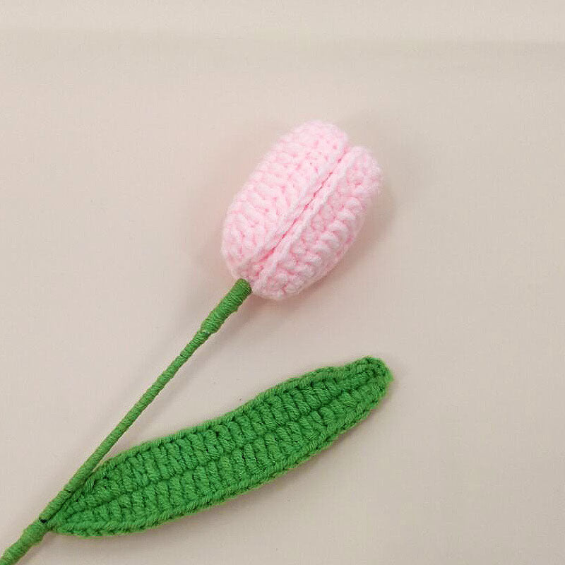 Handmade Crochet Tulip Flowers – Knitted Yarn Artificial Blooms for Home Decor & Gifts
