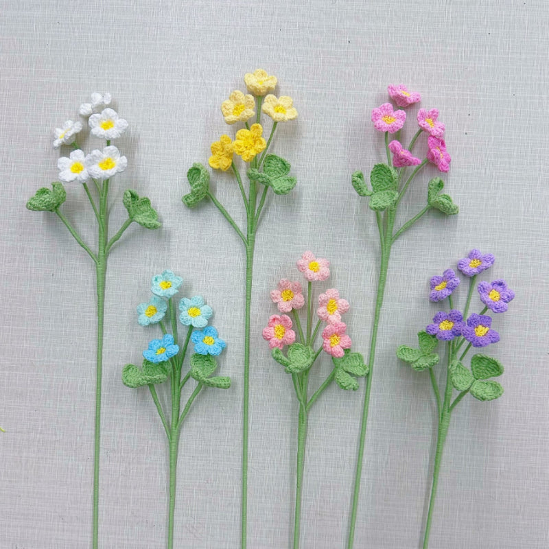Handmade Crochet Oxalis Bouquet – Knitted Yarn Flowers for Home Decor & Gifts