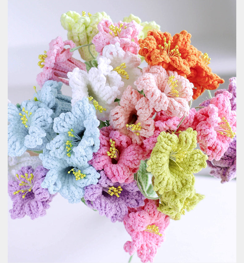Handmade Crochet Daffodil Bouquet – Multi-Stem Knitted Yarn Flowers for Home Decor & Gifts