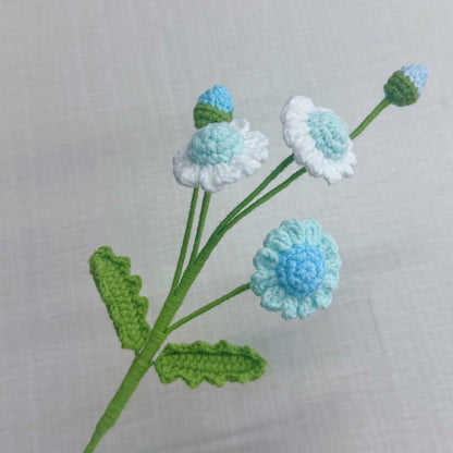 Handmade Crochet Daisy Bouquet – Multi-Stem Knitted Yarn Flowers for Gifts & Home Decor